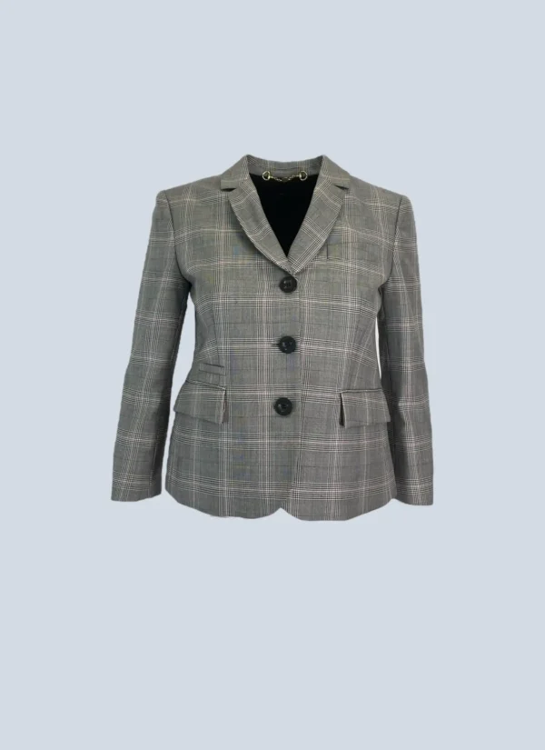 <b>Gucci</b><br> blazer corto in Principe di Galles, 40.