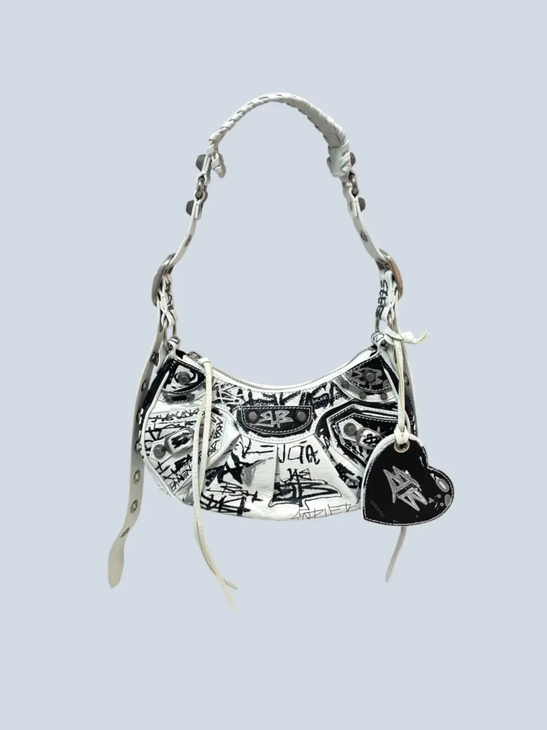 Borsa a spalla Le Cagole XS Graffiti in pelle.