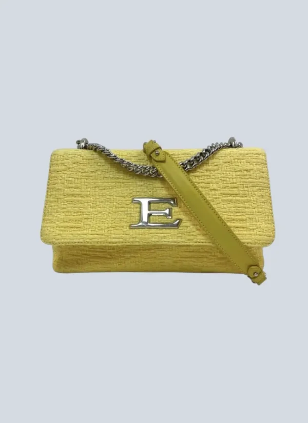 <b>Ermanno Scervino</b><br> borsa a tracolla in cotone bouclé.