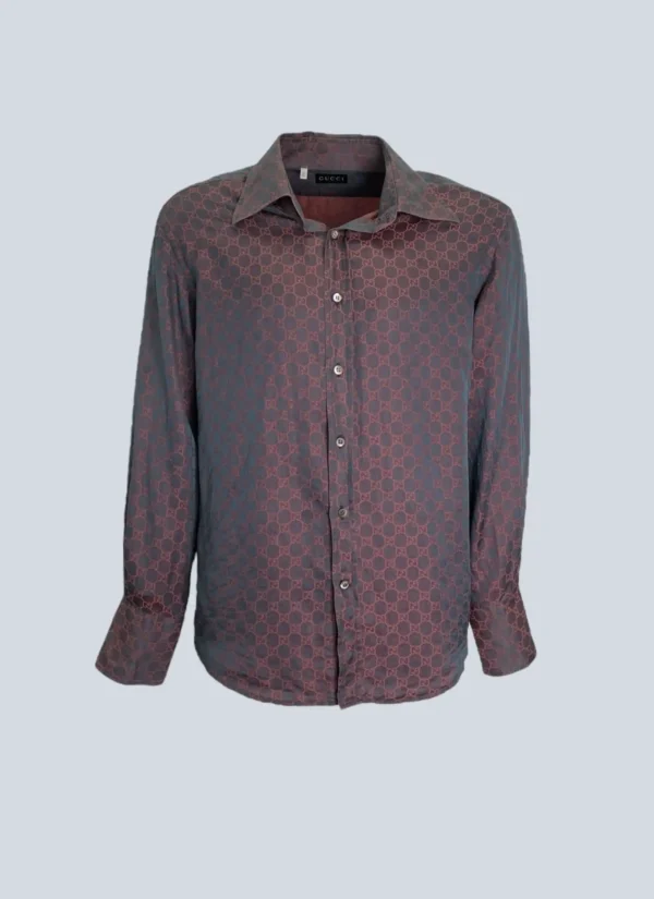 <b>Gucci by Tom Ford</b><br> camicia in misto cotone e seta Monogram, 50.