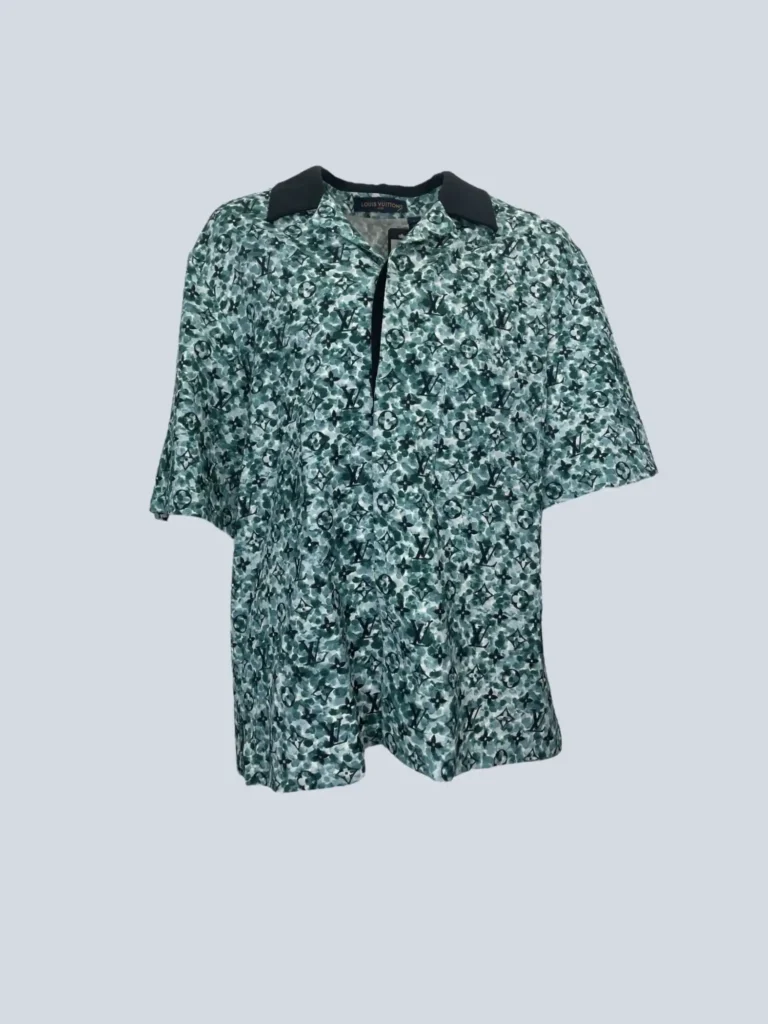 Camicia a maniche corte in viscosa Monogram, L.