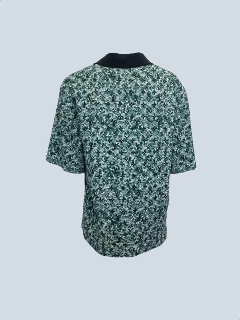 Camicia a maniche corte in viscosa Monogram, L., foto 3 di 10