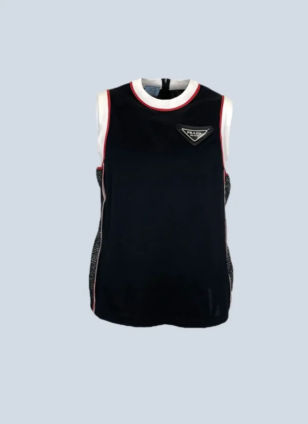 <b>Prada</b><br> canotta in misto cotone con logo, M.