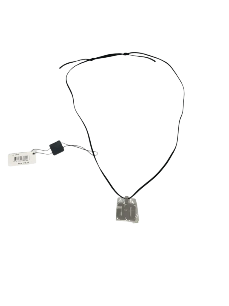 Leather necklace with DG rhinestone pendant, photo 2 of 3