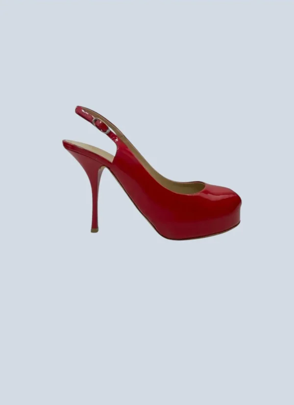 <b>Giuseppe Zanotti</b><br> sandali con tacco open toe in vernice, 38.