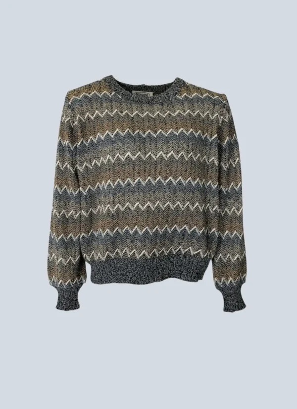 <b>Missoni</b><br> maglione in cotone e lino con motivo Zig Zag, M.
