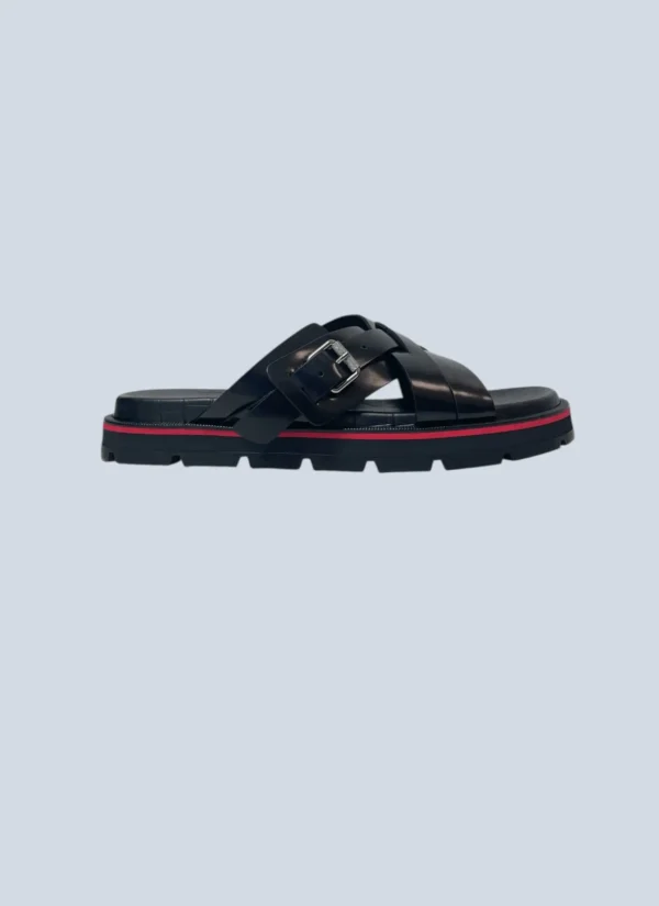 <b>Christian Louboutin</b><br> sandali in pelle con cinturino, 42,5.