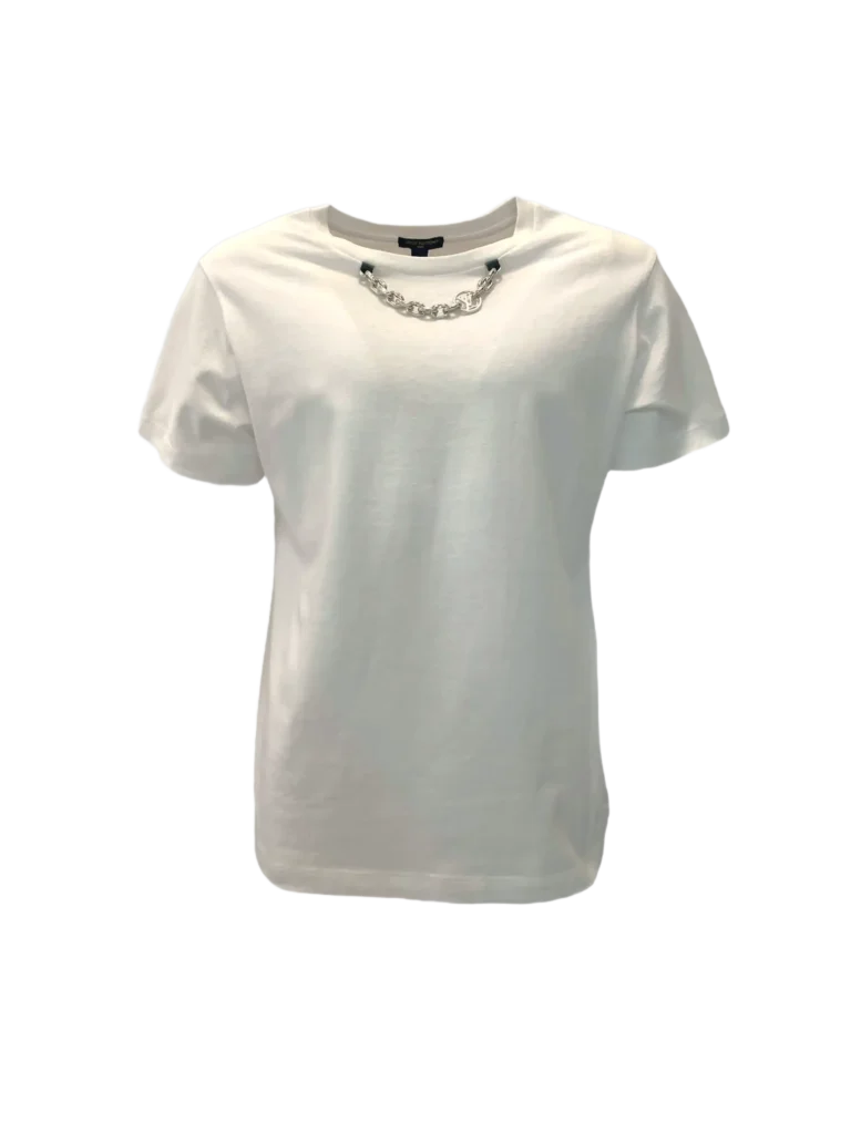 Cotton T-shirt with chain detail.