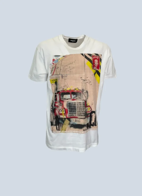 <b>Dsquared2</b><br> t-shirt in cotone con stampa grafica, XL.