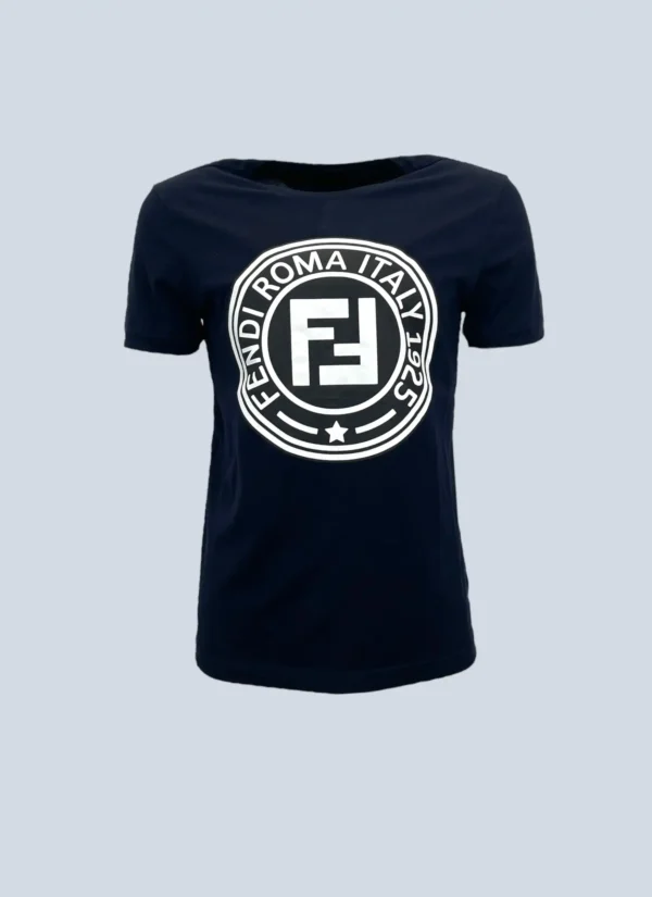 <b>Fendi</b><br> t-shirt in cotone con stampa logo, M