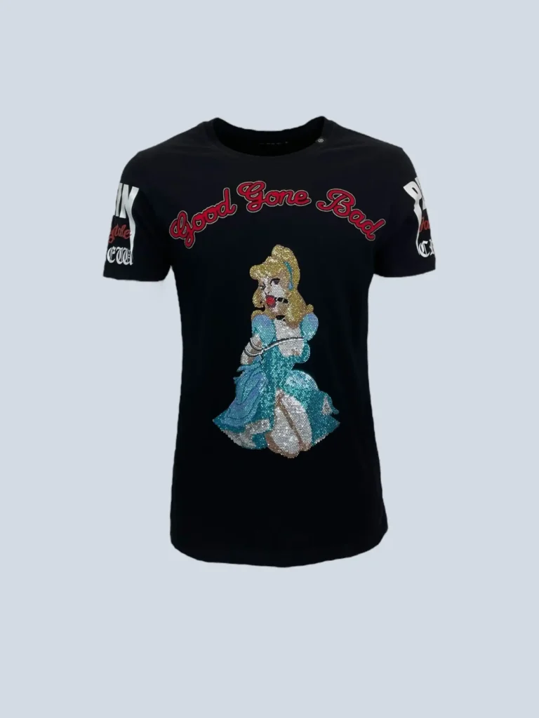 T-shirt Princess in cotone e strass, L.