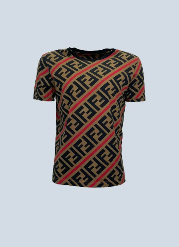 <b>Fendi</b><br> t-shirt in cotone stampa Zucca, M.
