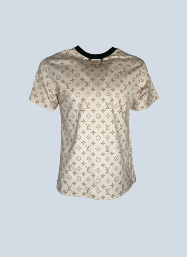 <b>Louis Vuitton</b><br> t-shirt in cotone con motivo Monogram, M.