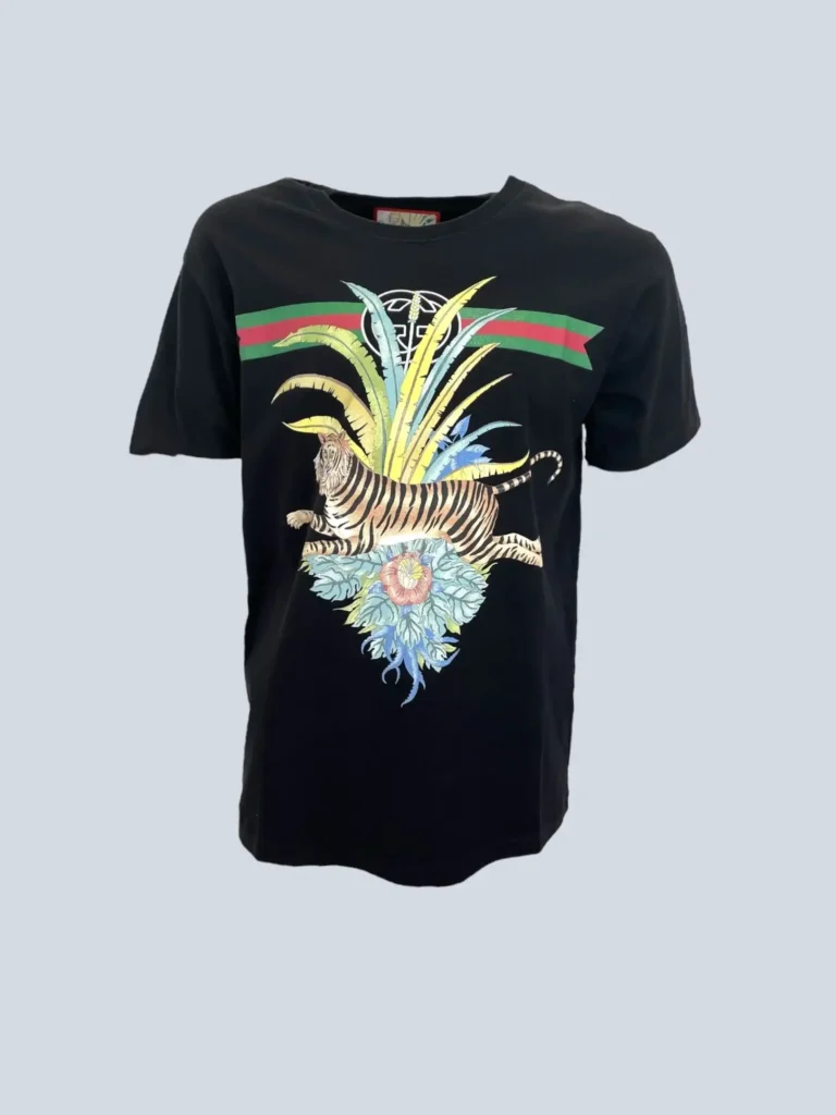 Tiger cotton T-shirt with Interlocking logo, M.