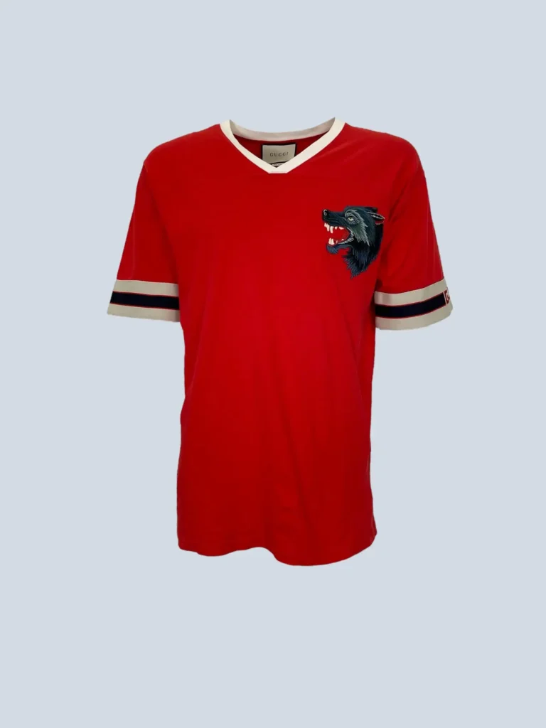 Patched cotton T-shirt, XL.