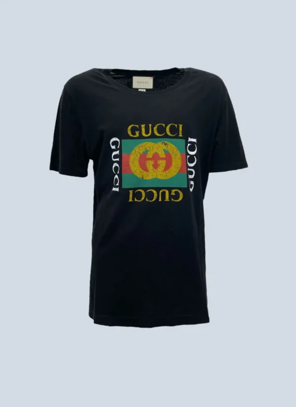 <b>Gucci</b><br> t-shirt in cotone con logo stampa web, XL.