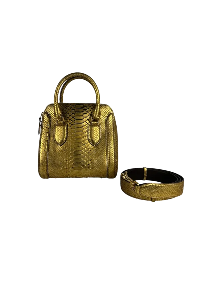 Borsa a mano Heroine in pitone.