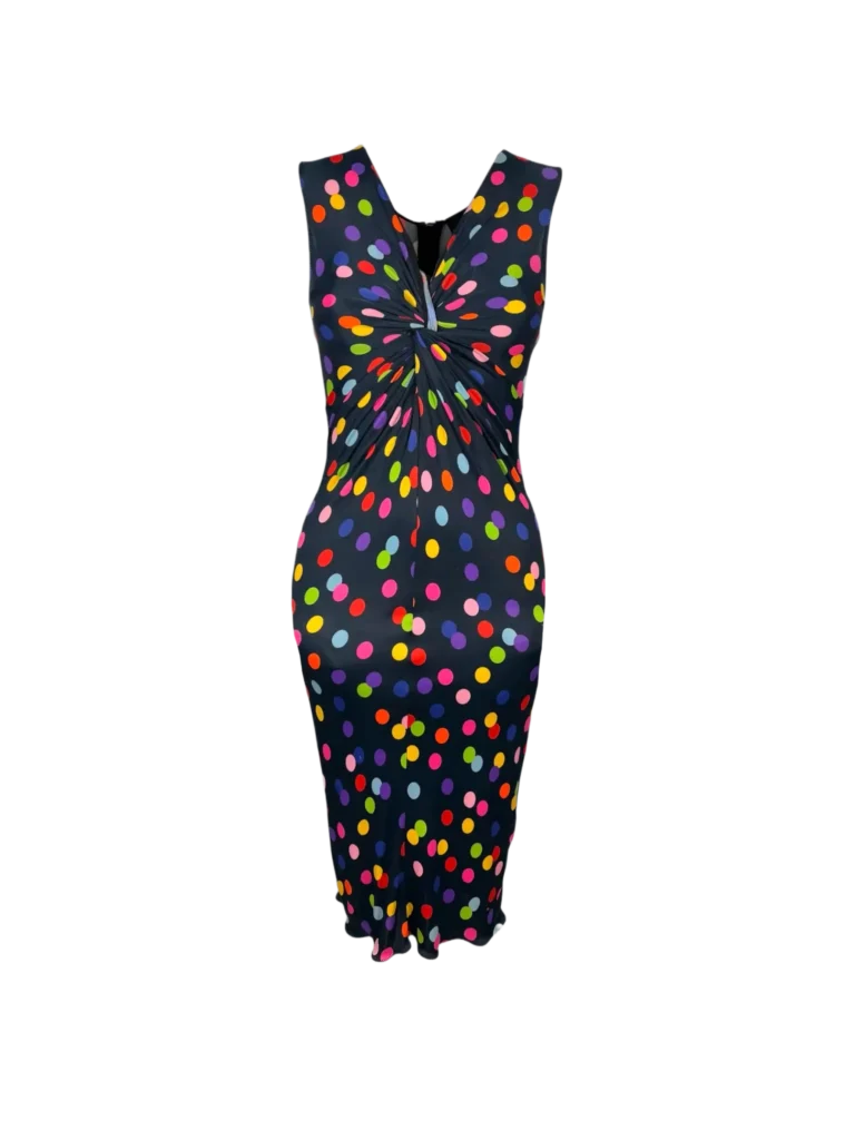 Polka dot midi dress.