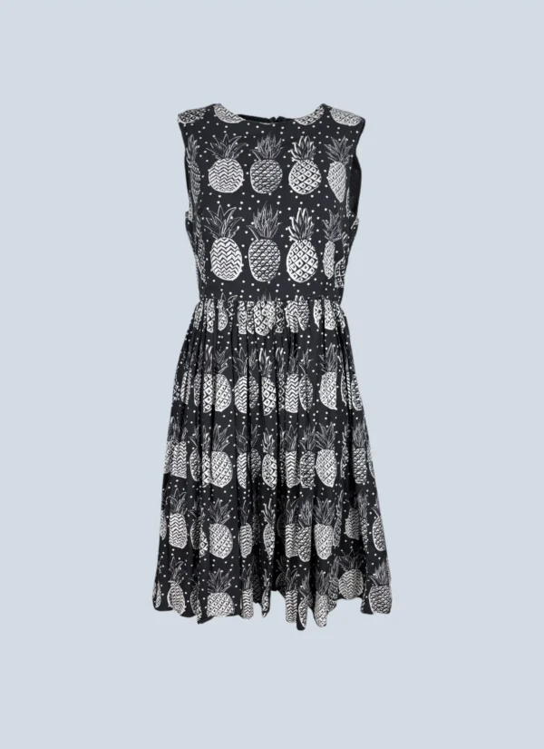 <b>Dolce&Gabbana</b> <br> abito stampa ananas in cotone, 44.