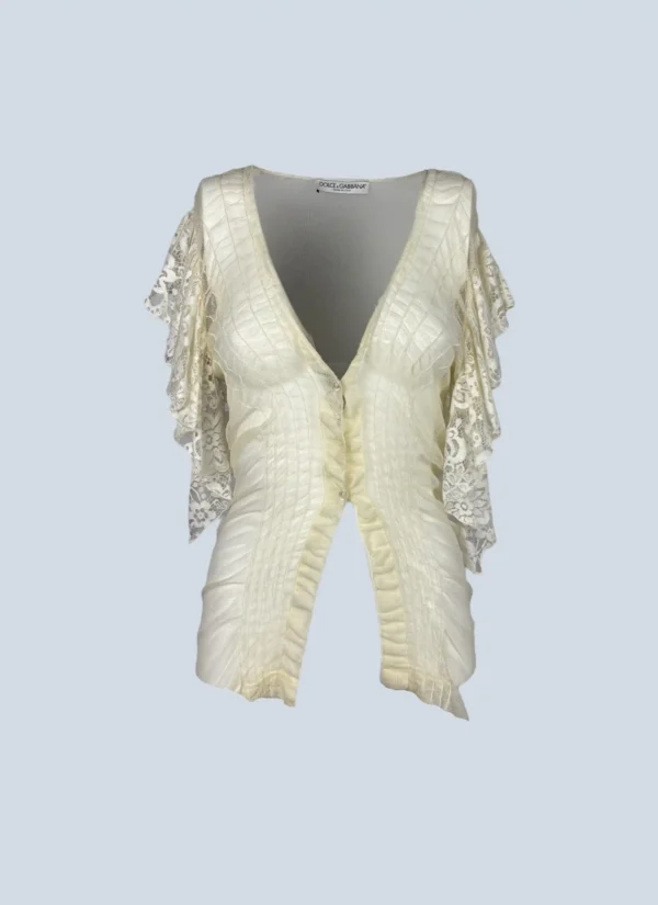 <b>Dolce&Gabbana</b> <br> camicetta in pizzo semitrasparente, 38.