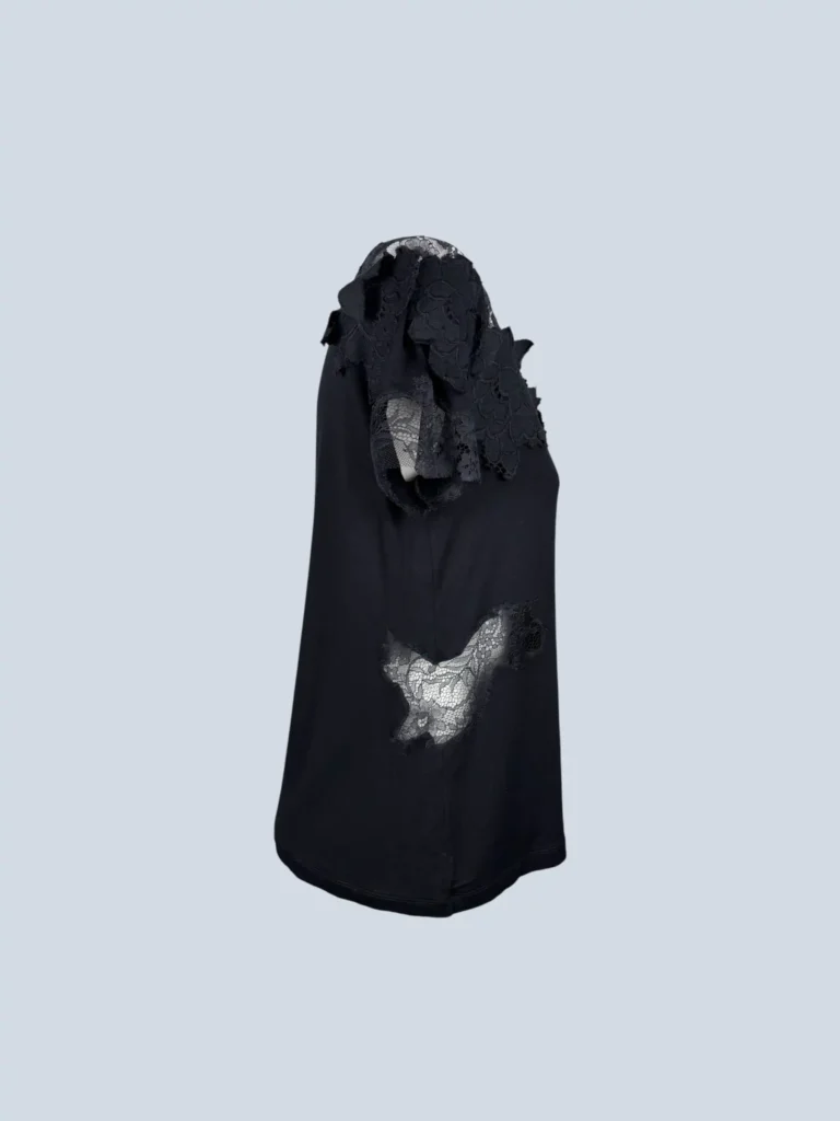 T-shirt in viscosa con pizzo, M., foto 2 di 5