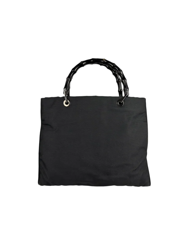 Nylon handbag with bamboo handles, photo 4 of 10