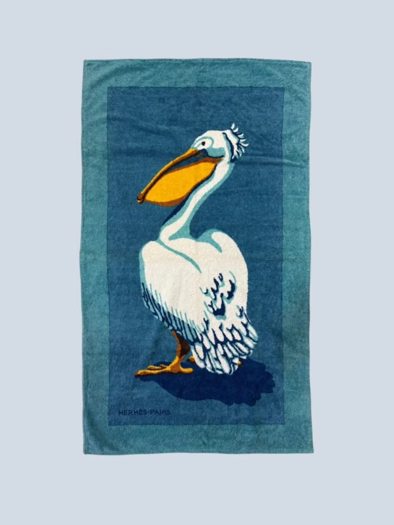 Pelican print terry cloth beach towel.