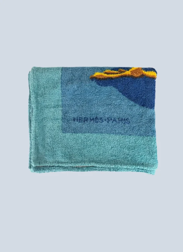 <b>Hermès</b> <br> telo mare in spugna stampa pellicano.