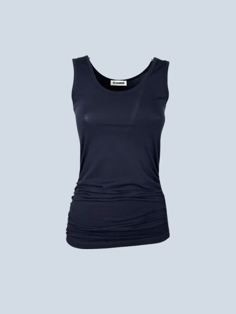 Top plissettato in cotone, S.