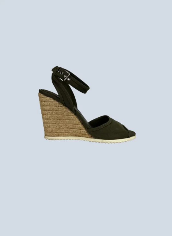<b>Prada</b> <br> sandali in tela con zeppa, 41.