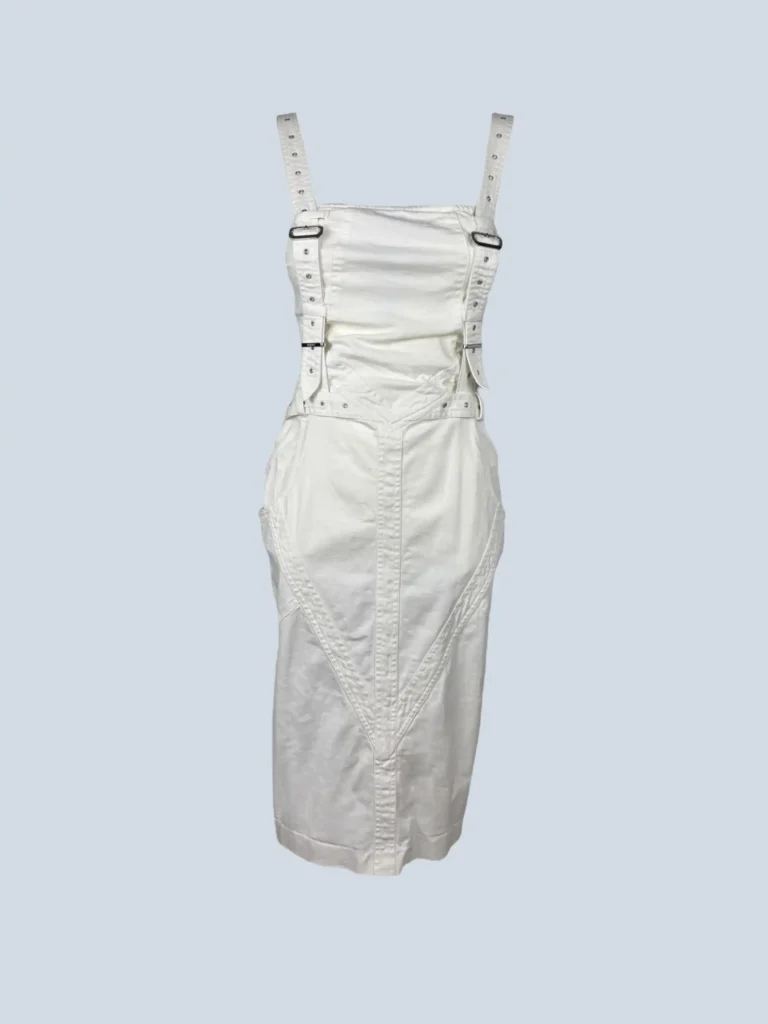 Abito midi in cotone con cinturino, S.