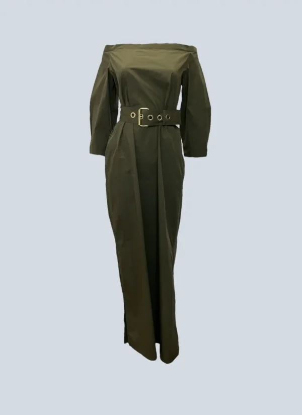 <b>Kenzo</b><br> abito lungo in cotone con cintura in vita, 36fr.