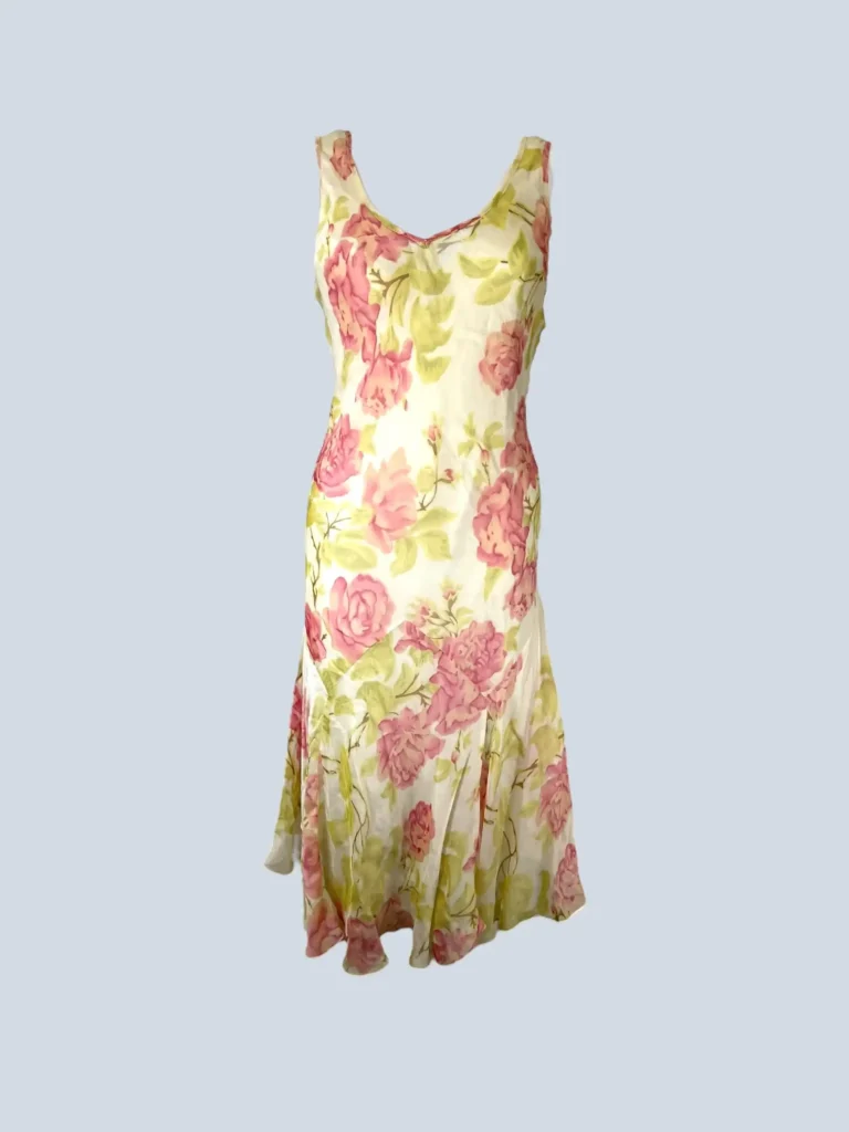Floral silk midi dress, 40.