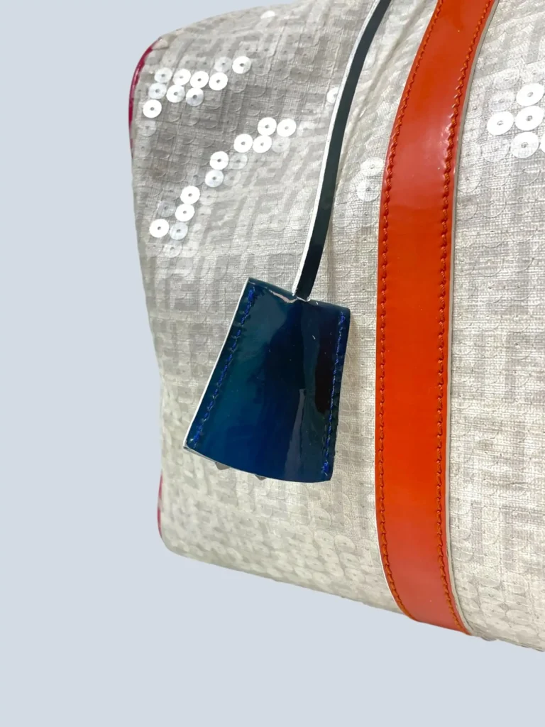 Borsa a mano bauletto in tela Zucchino e paillettes., foto 13 di 17