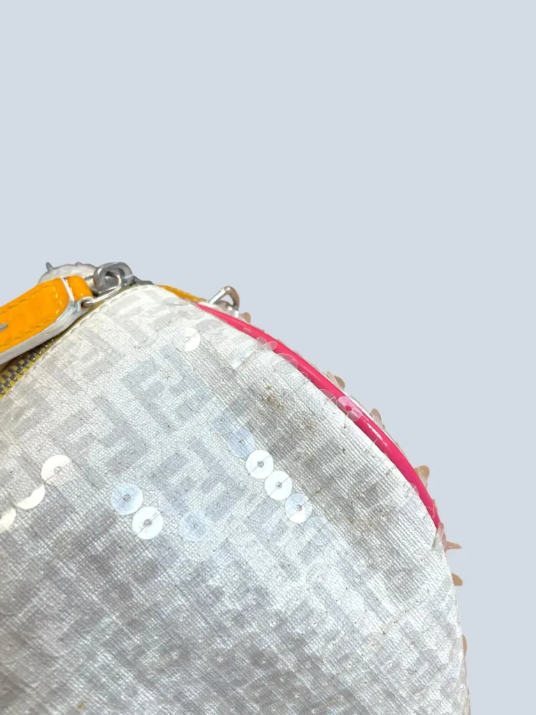 Borsa a mano bauletto in tela Zucchino e paillettes., foto 11 di 17