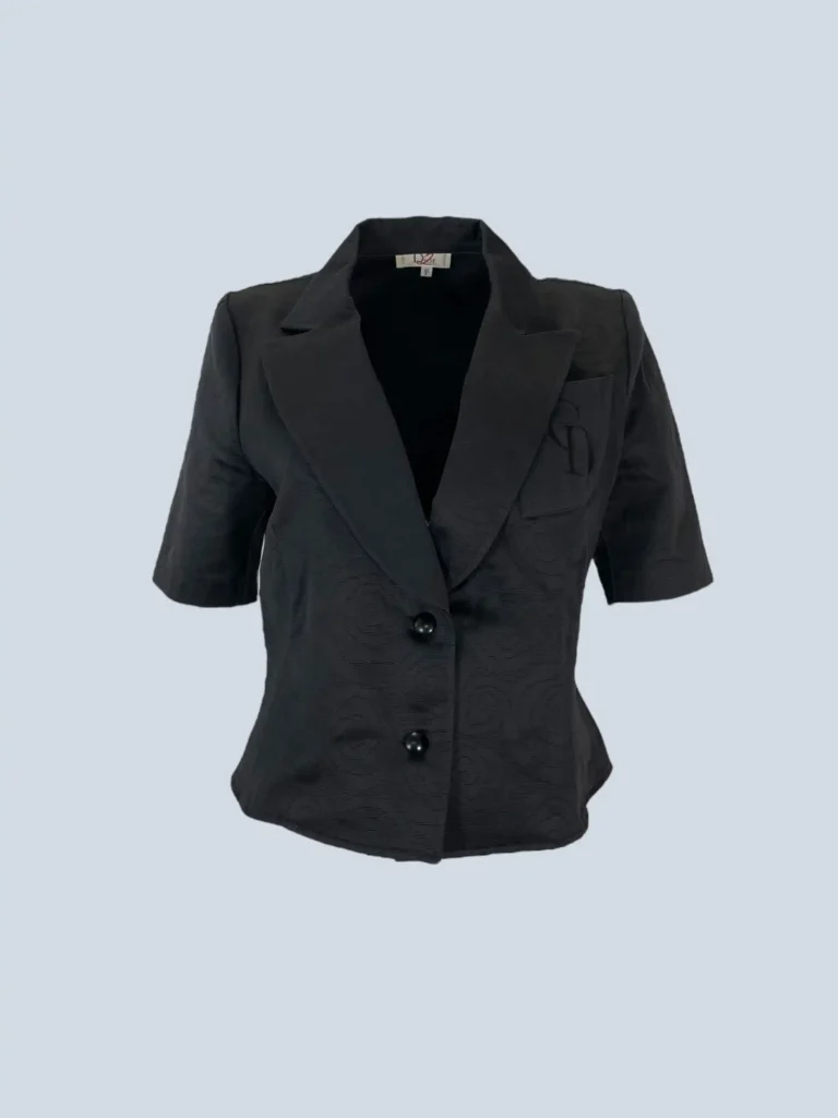 Dior2, blazer in cotone con motivo floreale e ricamo CD, 42.