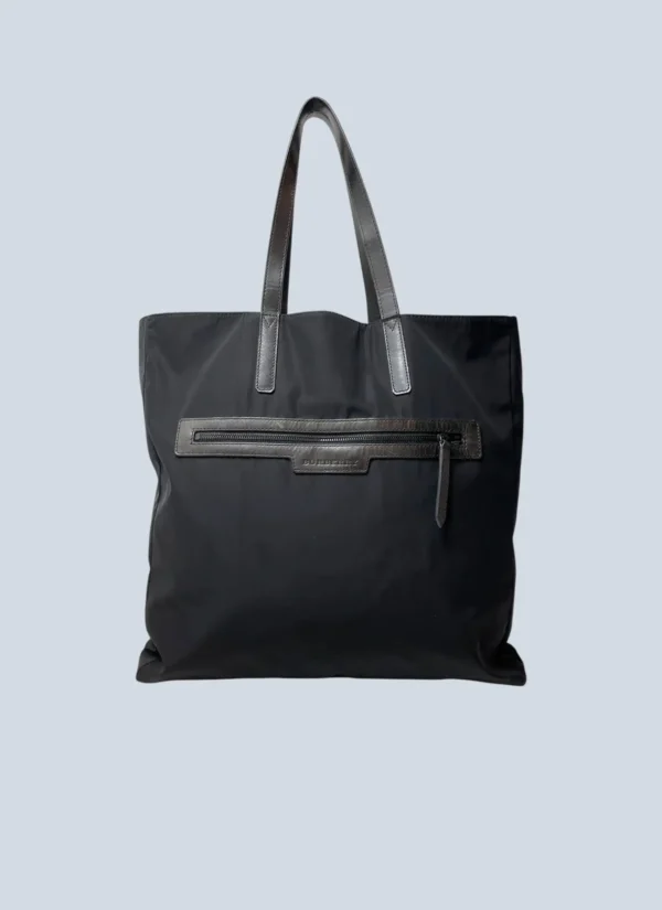 <b>Burberry</b><br> borsa shopper a spalla in nylon e pelle.