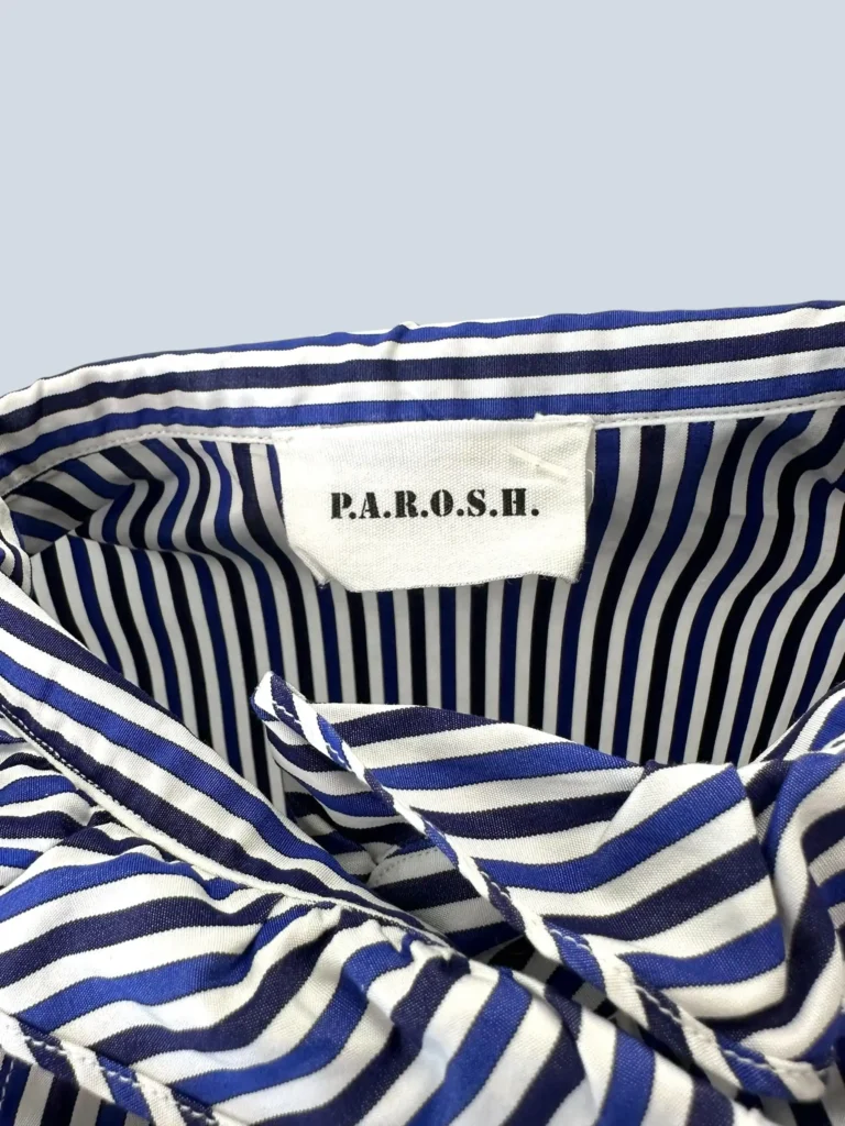 Camicia in cotone a righe con rouches, S., foto 4 di 6