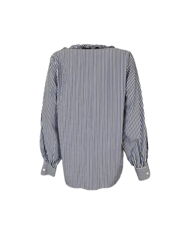 Camicia in cotone a righe con rouches., foto 3 di 6