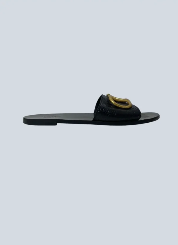 <b>Valentino Garavani</b><br> sandali Slider V logo in pelle esotica, 41.