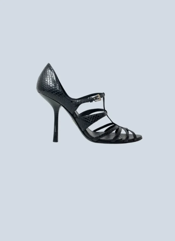 <b>Giorgio Armani</b><br> sandali con tacco in pelle esotica, 37.