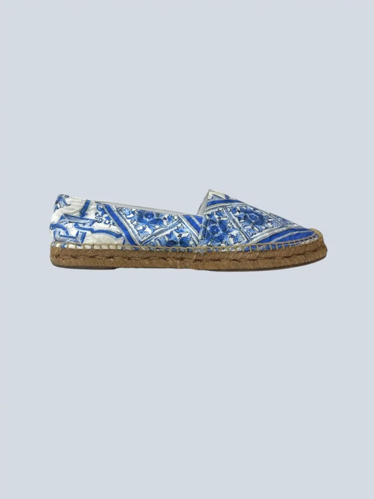 Espadrillas in tela con stampa Maiolica, 40.