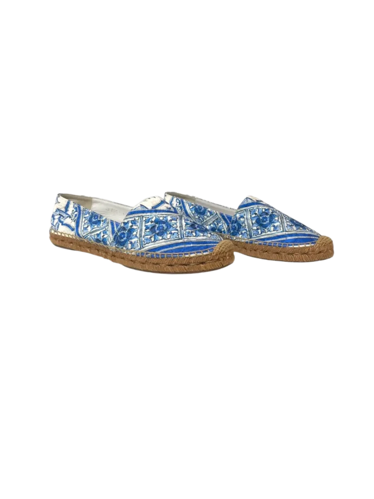 Espadrillas in tela con stampa Maiolica., foto 2 di 5