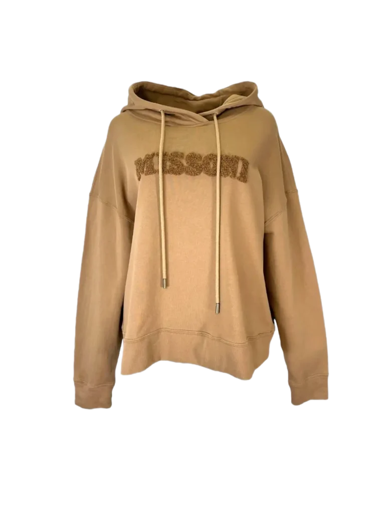 Cotton hooded sweatshirt with wool logo.