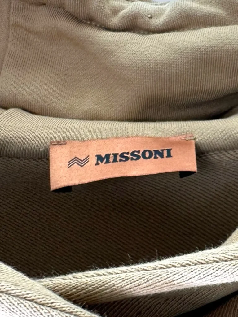 Felpa con cappuccio in cotone con logo in lana, XL., foto 4 di 8