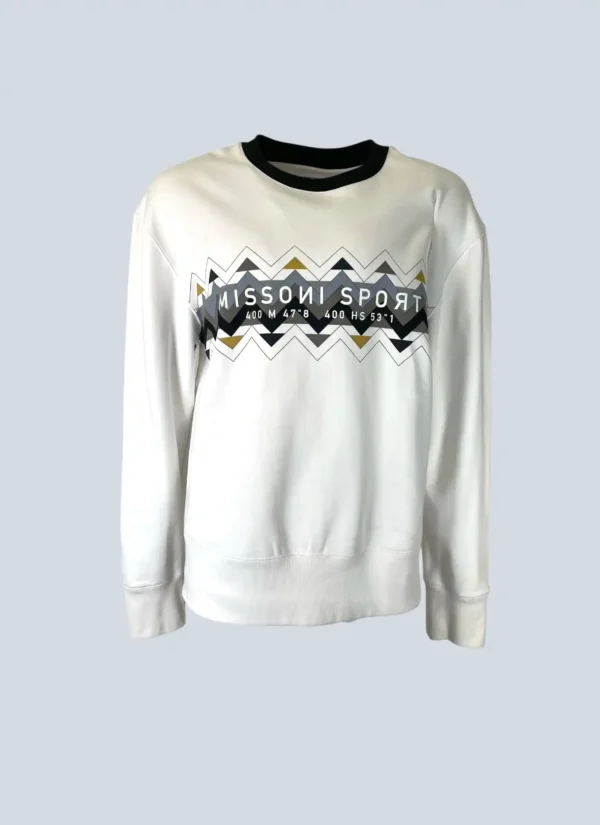 <b>Missoni</b><br> felpa girocollo in cotone con logo, L.