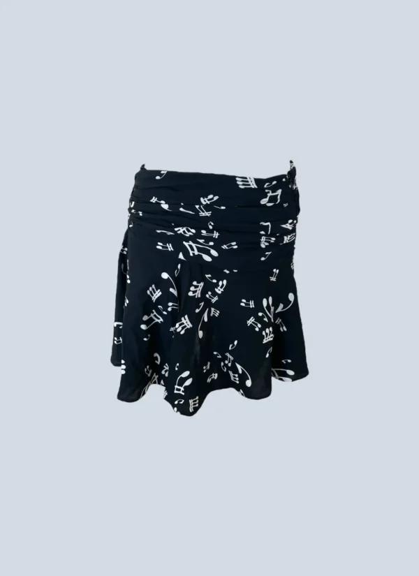 <b>Miu Miu</b><br> minigonna con stampa note musicali, 40.
