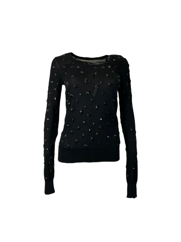 Maglione in cotone con applicazioni.