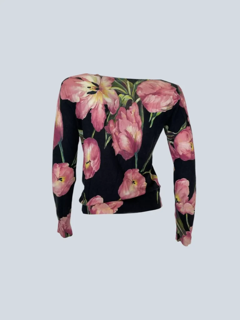 Floral print cotton long-sleeved top,, photo 4 of 5