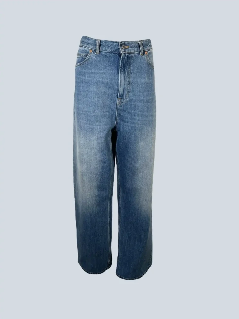 Pantaloni in denim baggy con stampa, 29.